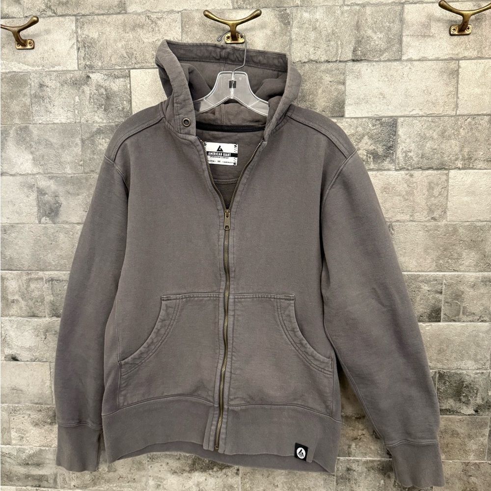 American Giant Men’s Full Zip Hoodie Size Medium Gray